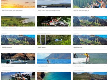 The image displays a grid of 15 photos showcasing various outdoor activities and scenic landscapes, each with descriptions below them.